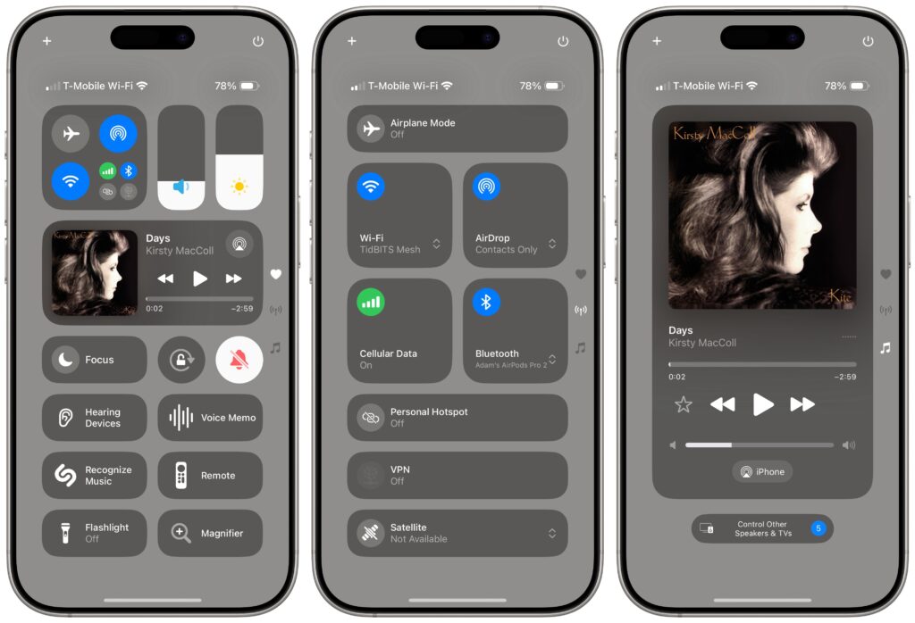 iOS 18 and iPadOS 18: Control Center Is Highly Customizable