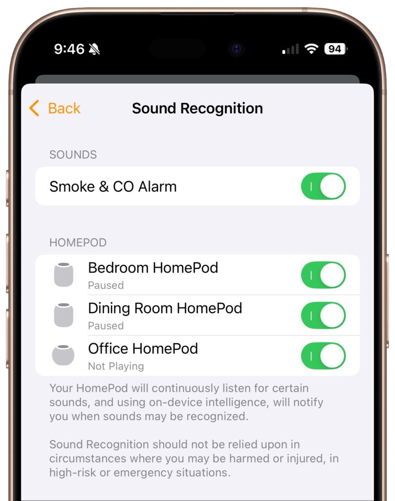 HomePods Can Alert You of Smoke and Carbon Monoxide Alarms