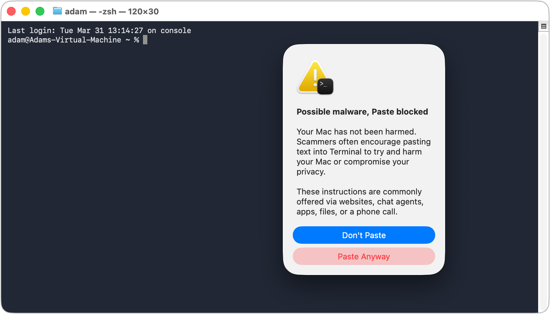 macOS 26.4 Warns Against Terminal-Based Malware Attacks